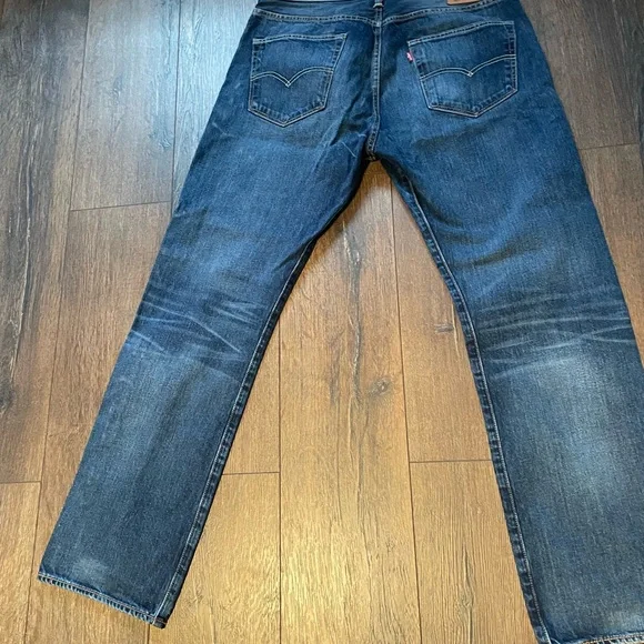 Levi's 501 Men's Straight Dark Blue Denim Jeans 36x32 - Picture 2 of 3